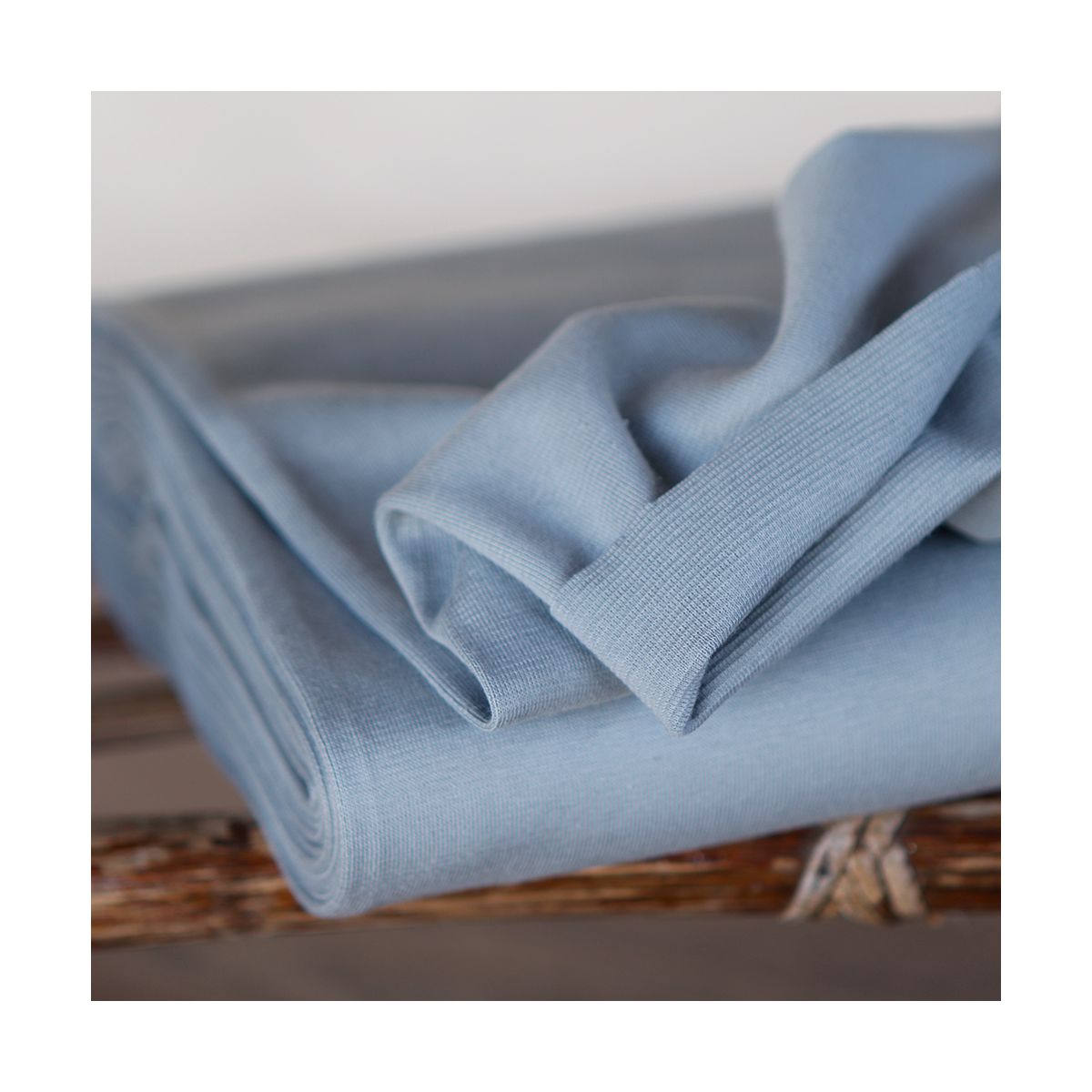Bord côte tubulaire coton coloris bleu orage Bord côte tubulaire coton coloris bleu orage