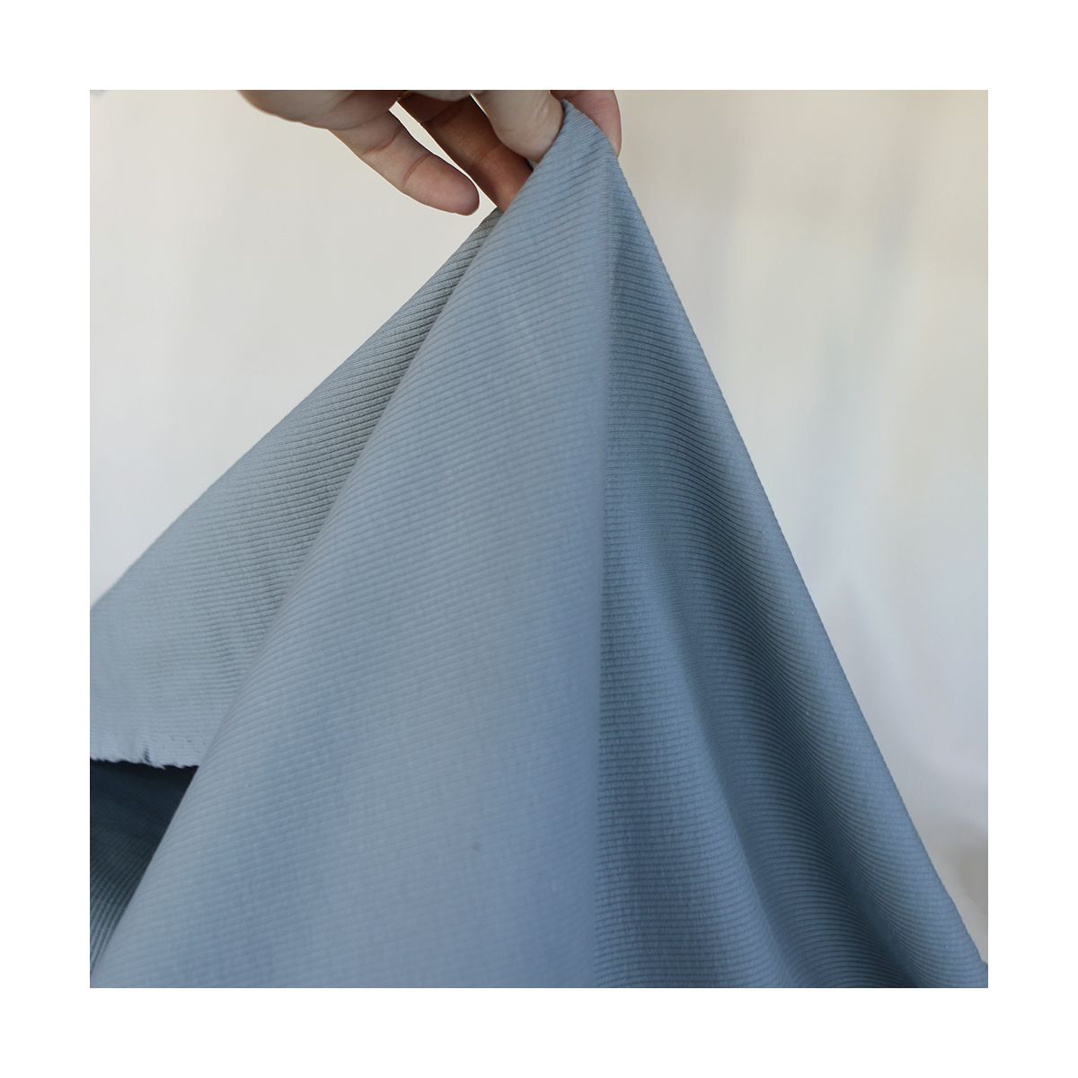 Jersey coton côtes fines coloris bleu orage Jersey coton côtes fines coloris bleu orage