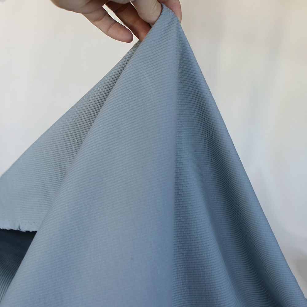 Jersey coton côtes fines coloris bleu orage