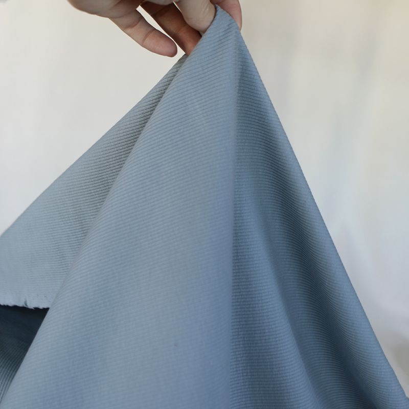 Jersey coton côtes fines coloris bleu orage