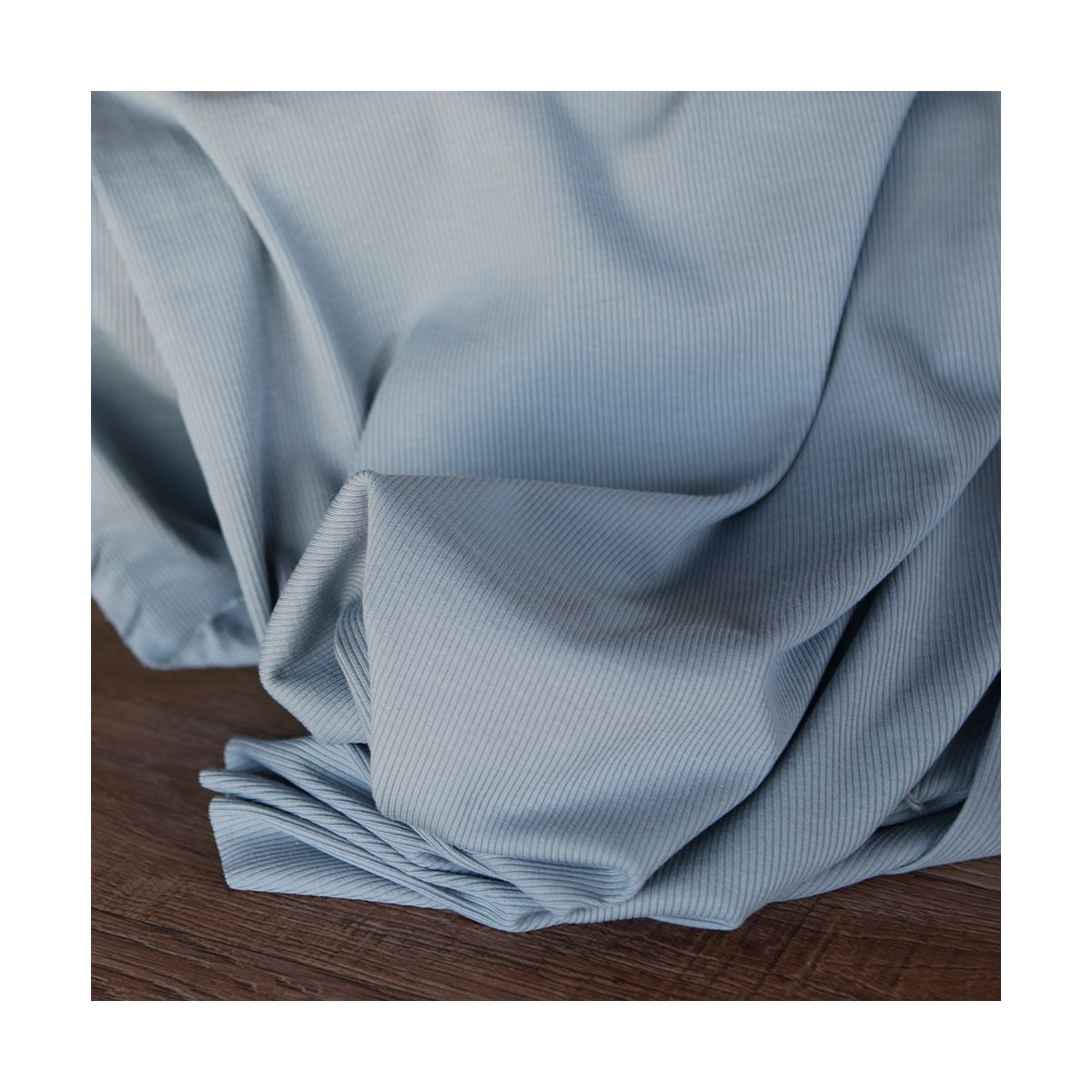 Jersey coton côtes fines coloris bleu orage Jersey coton côtes fines coloris bleu orage