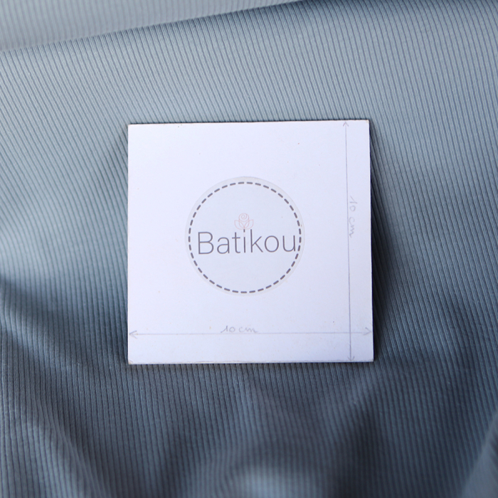 Jersey coton côtes fines coloris bleu orage