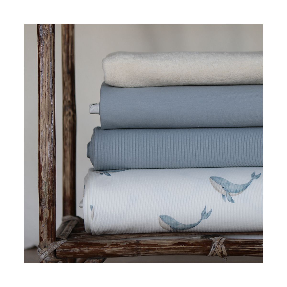 Jersey coton côtes fines coloris bleu orage Jersey coton côtes fines coloris bleu orage
