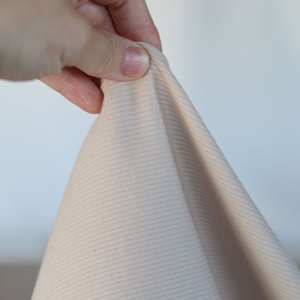 Jersey coton côtes fines coloris beige latte