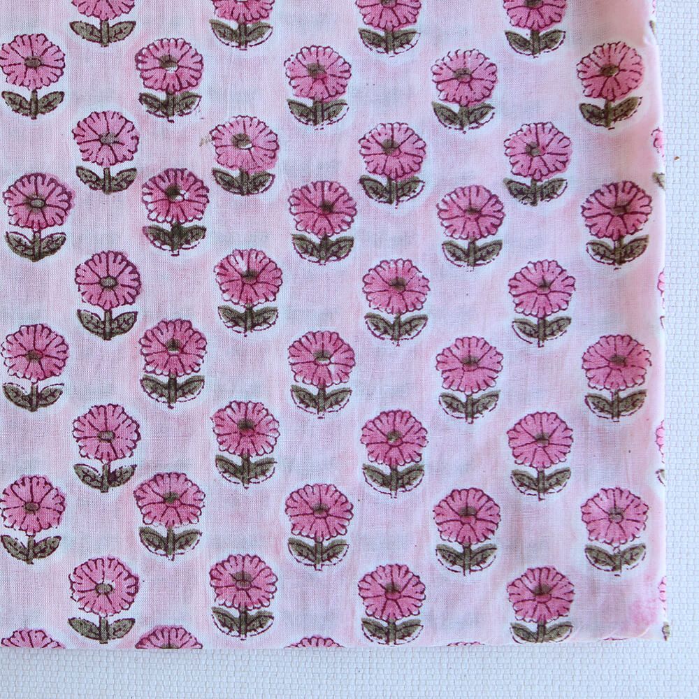 Keya B - Tissu indien en coton imprimé main Hand Block