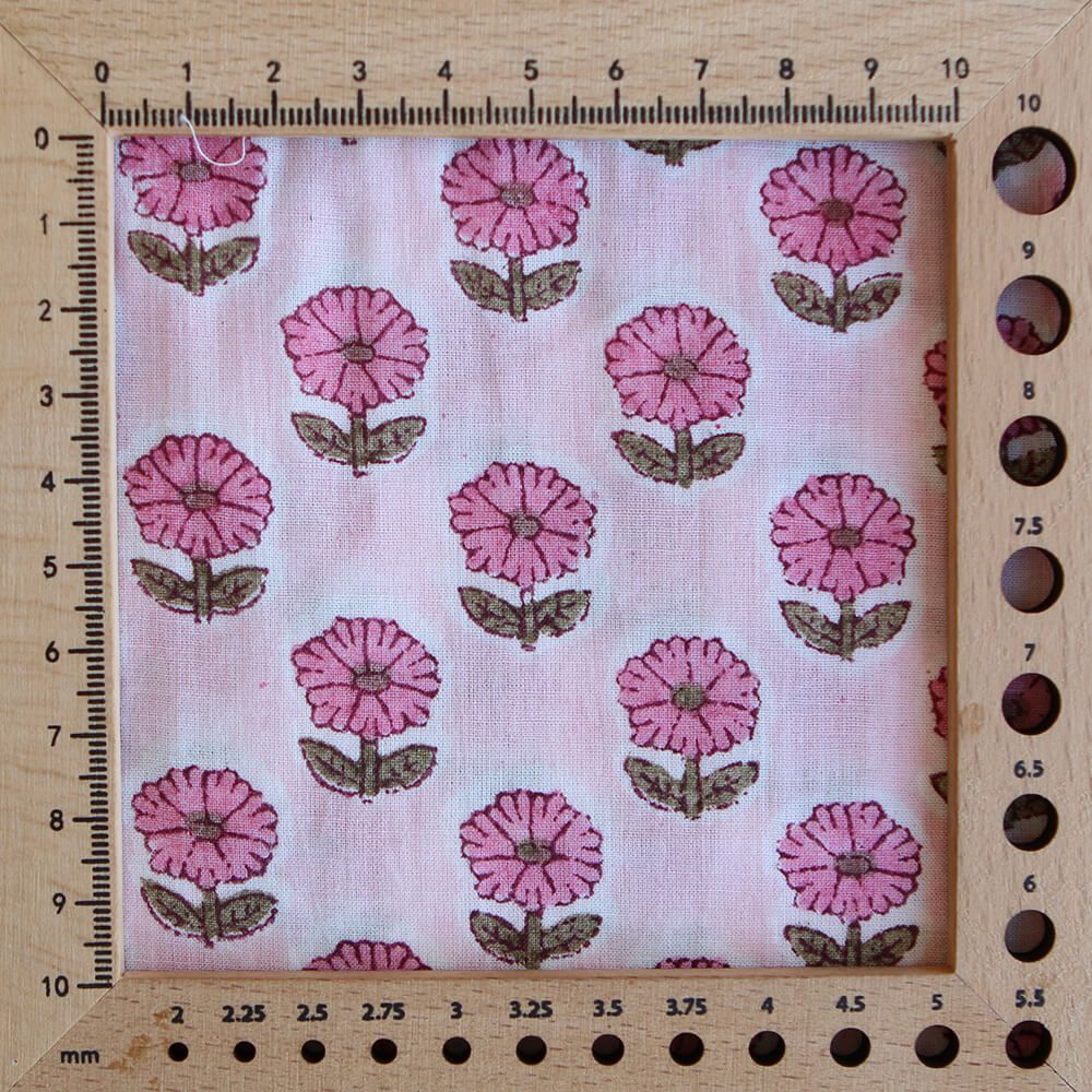 Keya B - Tissu indien en coton imprimé main Hand Block