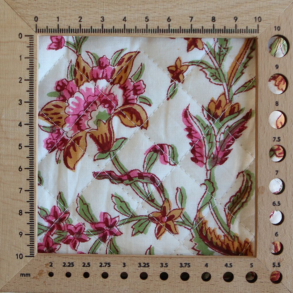 Jamila - Tissu indien matelassé double face coton hand block largeur 100cm