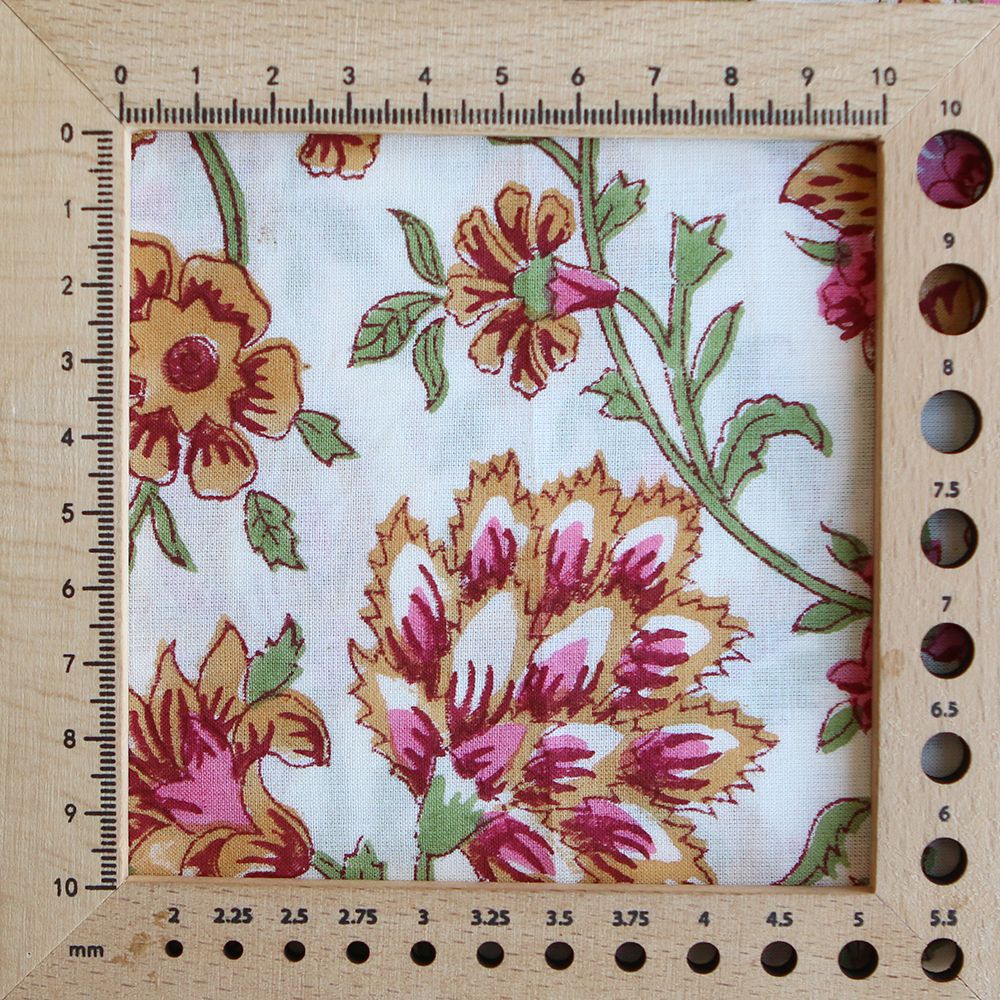 Jamila - Tissu indien en coton imprimé main Hand Block