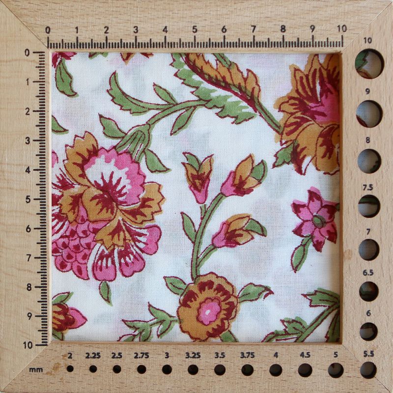 Jamila - Tissu indien en coton imprimé main Hand Block