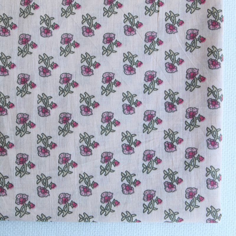 Indira B - Tissu indien en coton imprimé main Hand Block