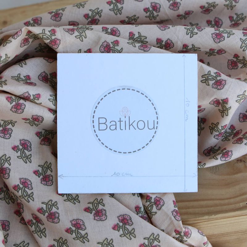 Indira B - Tissu indien en coton imprimé main Hand Block