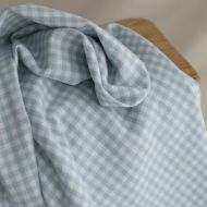 Gabin - Coton gratté style flanelle tissage vichy bleu layette