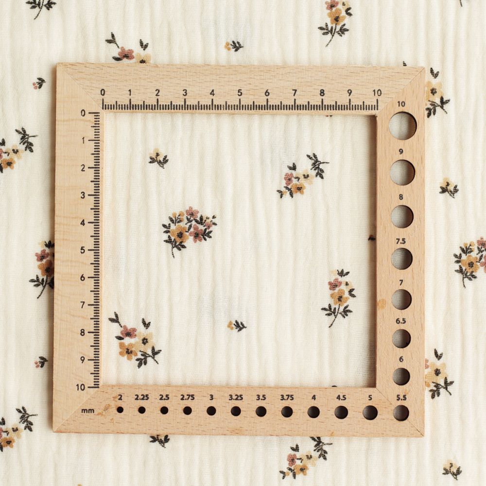 Laure - Double gaze de coton BIO écru motif exclusif cuir