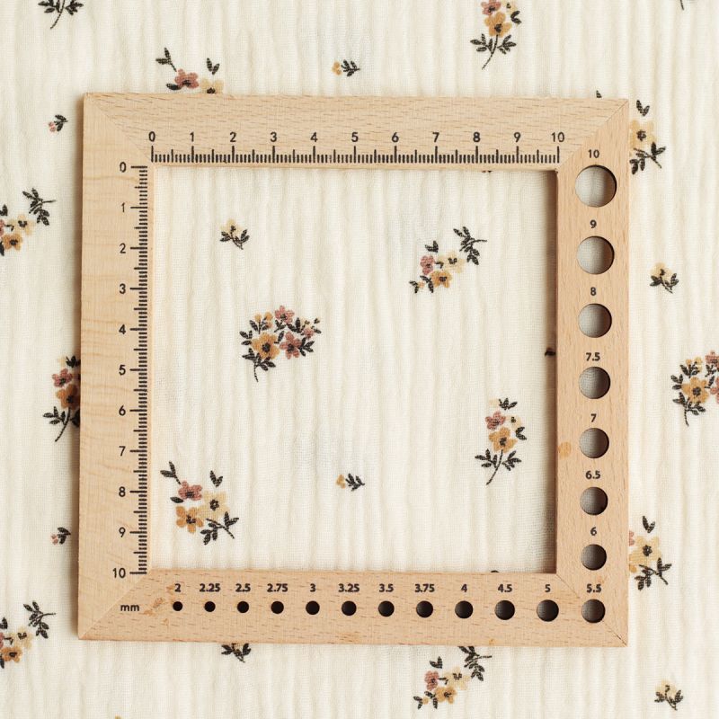 Laure - Double gaze de coton BIO écru motif exclusif cuir