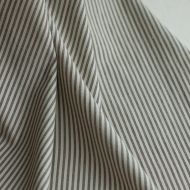 Coton tissé rayures écru et café