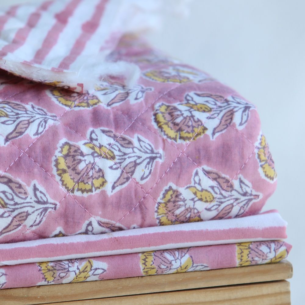 Ishara B - Tissu indien en coton imprimé main Hand Block