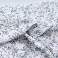 Adele - Double gaze de coton BIO motif fleuri bleu brume