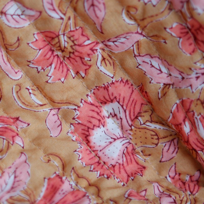 ISHA - Tissu indien matelassé double face coton hand block largeur 100cm