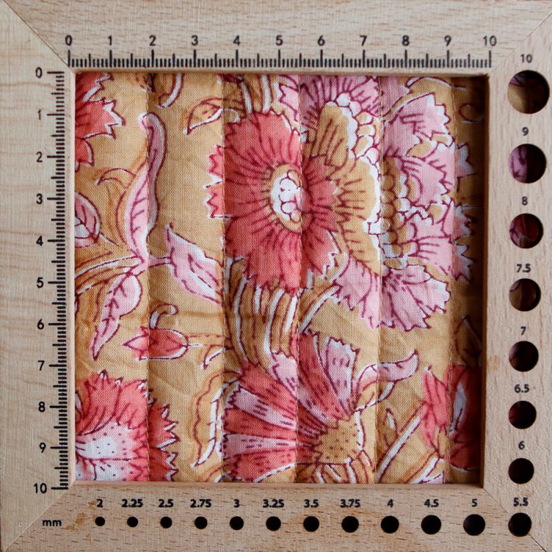 ISHA - Tissu indien matelassé double face coton hand block largeur 100cm