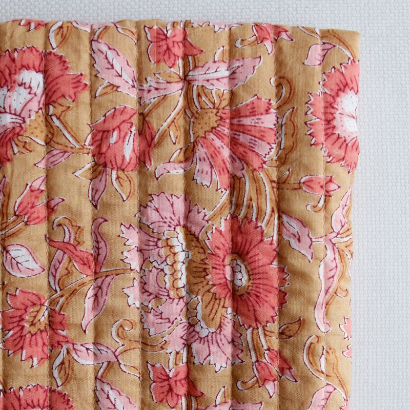 ISHA - Tissu indien matelassé double face coton hand block largeur 100cm