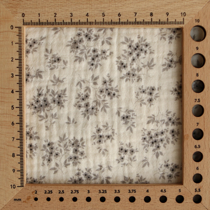 Soumeya - Double gaze coton BIO motif exclusif fond écru taupe