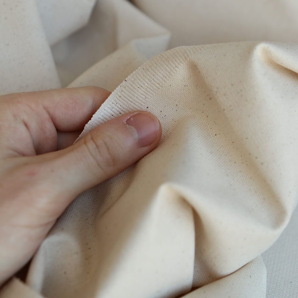 Toile de coton waterproof canvas aspect naturel écru chiné