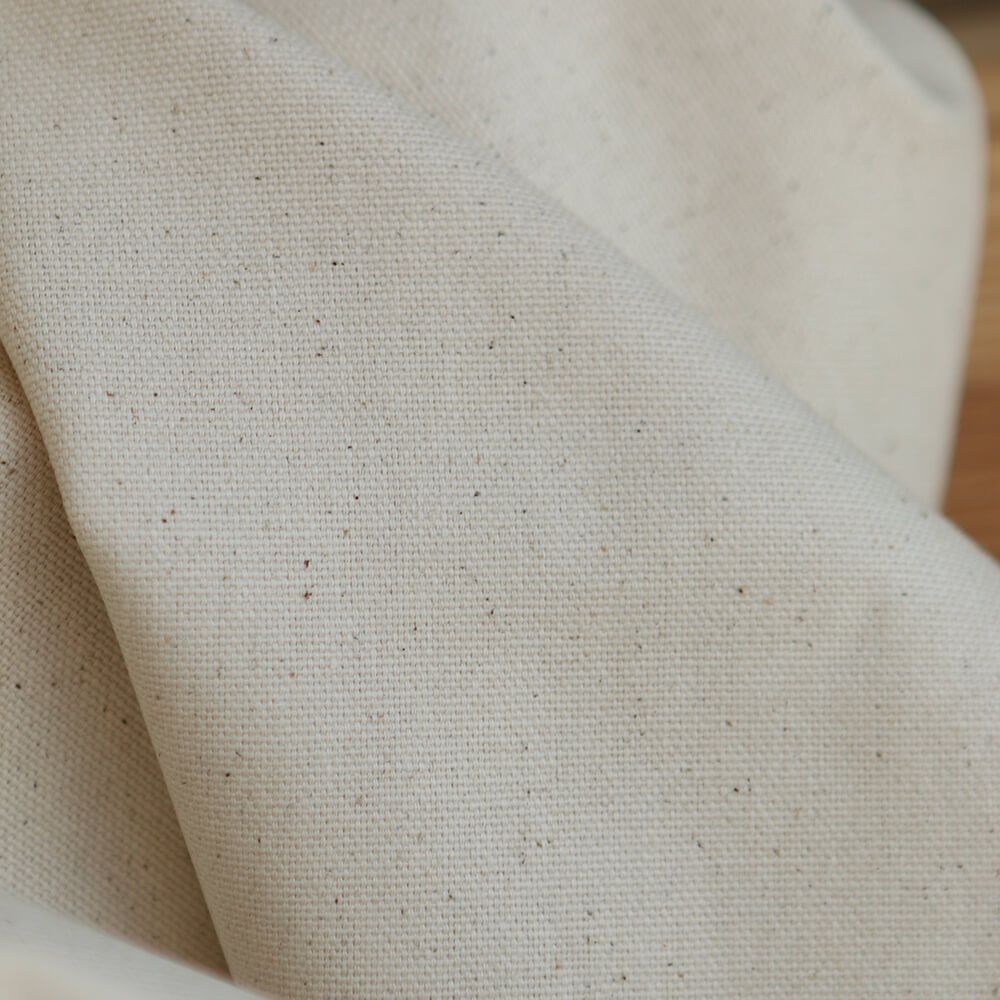 Toile de coton waterproof canvas aspect naturel écru chiné