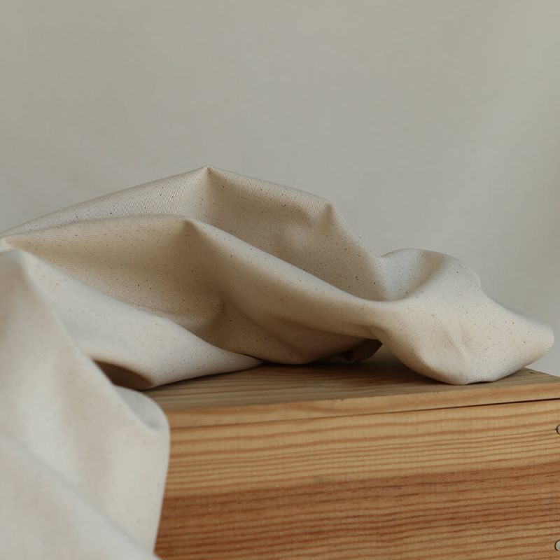Toile de coton waterproof canvas aspect naturel écru chiné