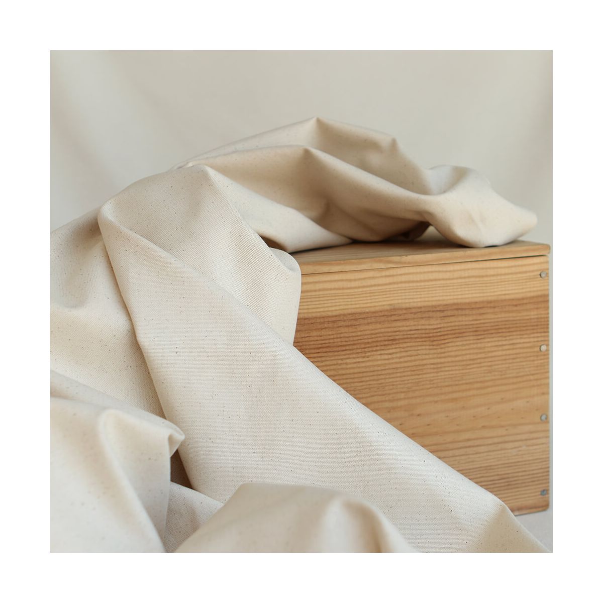 Toile de coton waterproof canvas aspect naturel écru chiné Toile de coton waterproof canvas aspect naturel écru chiné