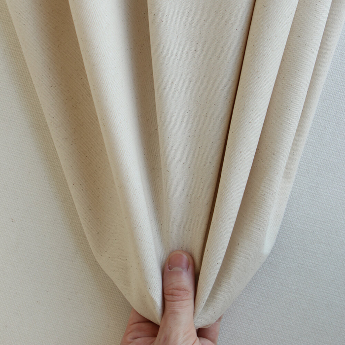 Toile de coton waterproof canvas aspect naturel écru chiné