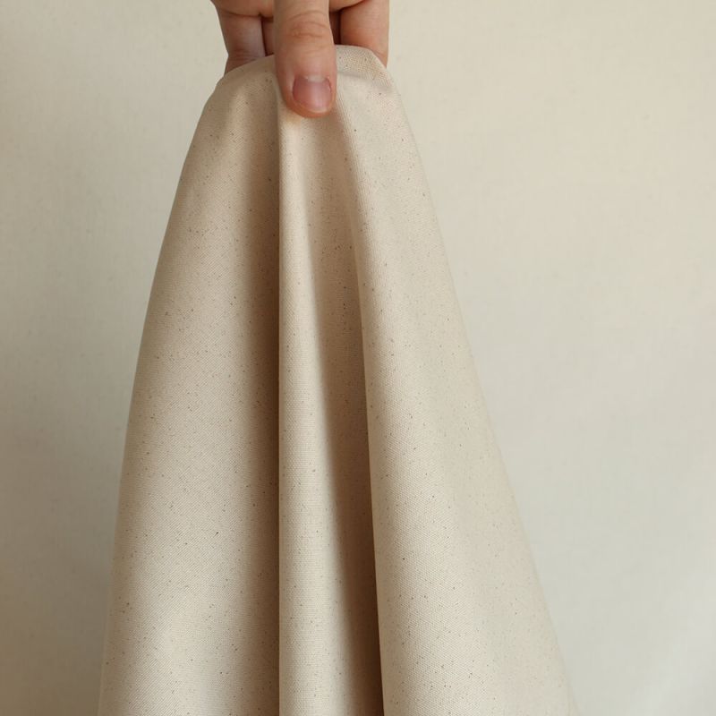 Toile de coton waterproof canvas aspect naturel écru chiné