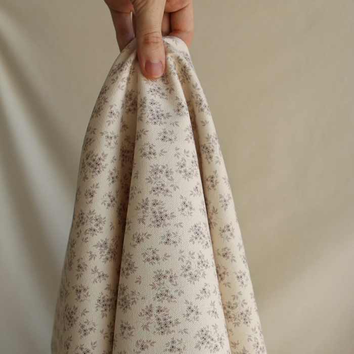 Soumeya - Toile de coton canvas motif exclusif taupe