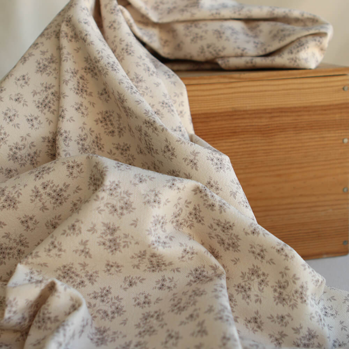 Soumeya - Toile de coton canvas motif exclusif taupe