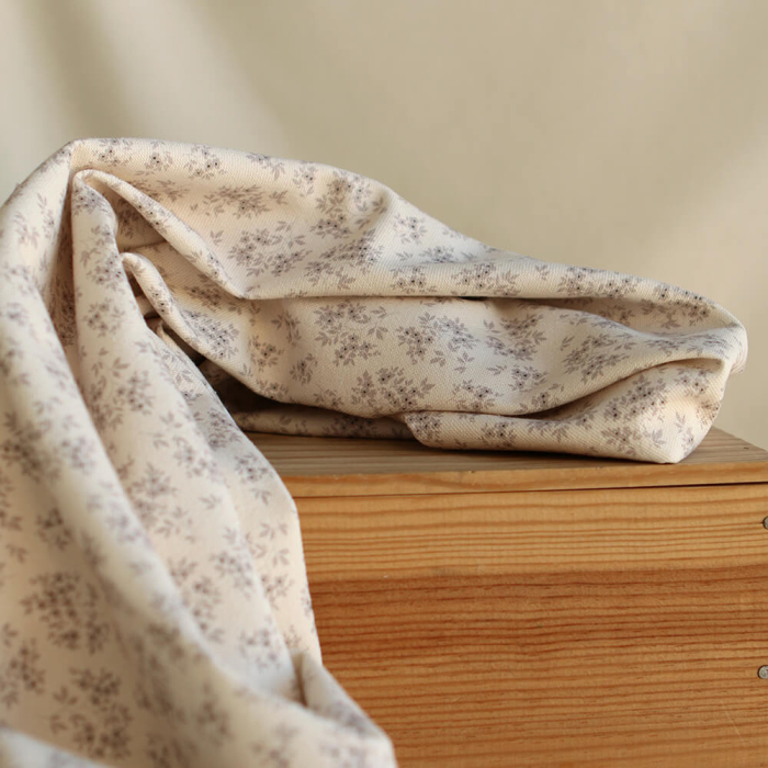 Soumeya - Toile de coton canvas motif exclusif taupe