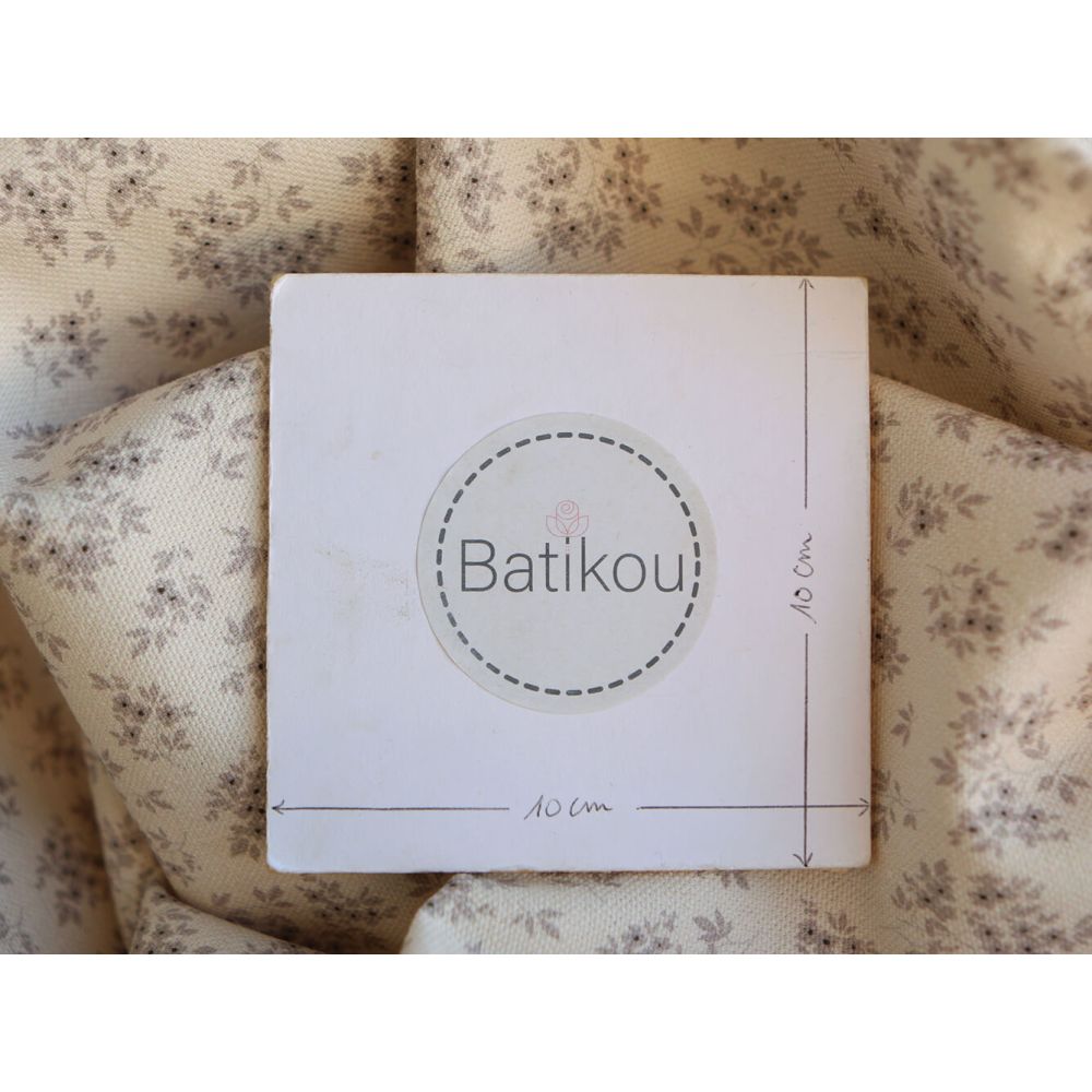 Soumeya - Toile de coton canvas motif exclusif taupe