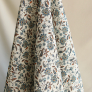 Soumeya - Toile de coton canvas motif exclusif écru et taupe