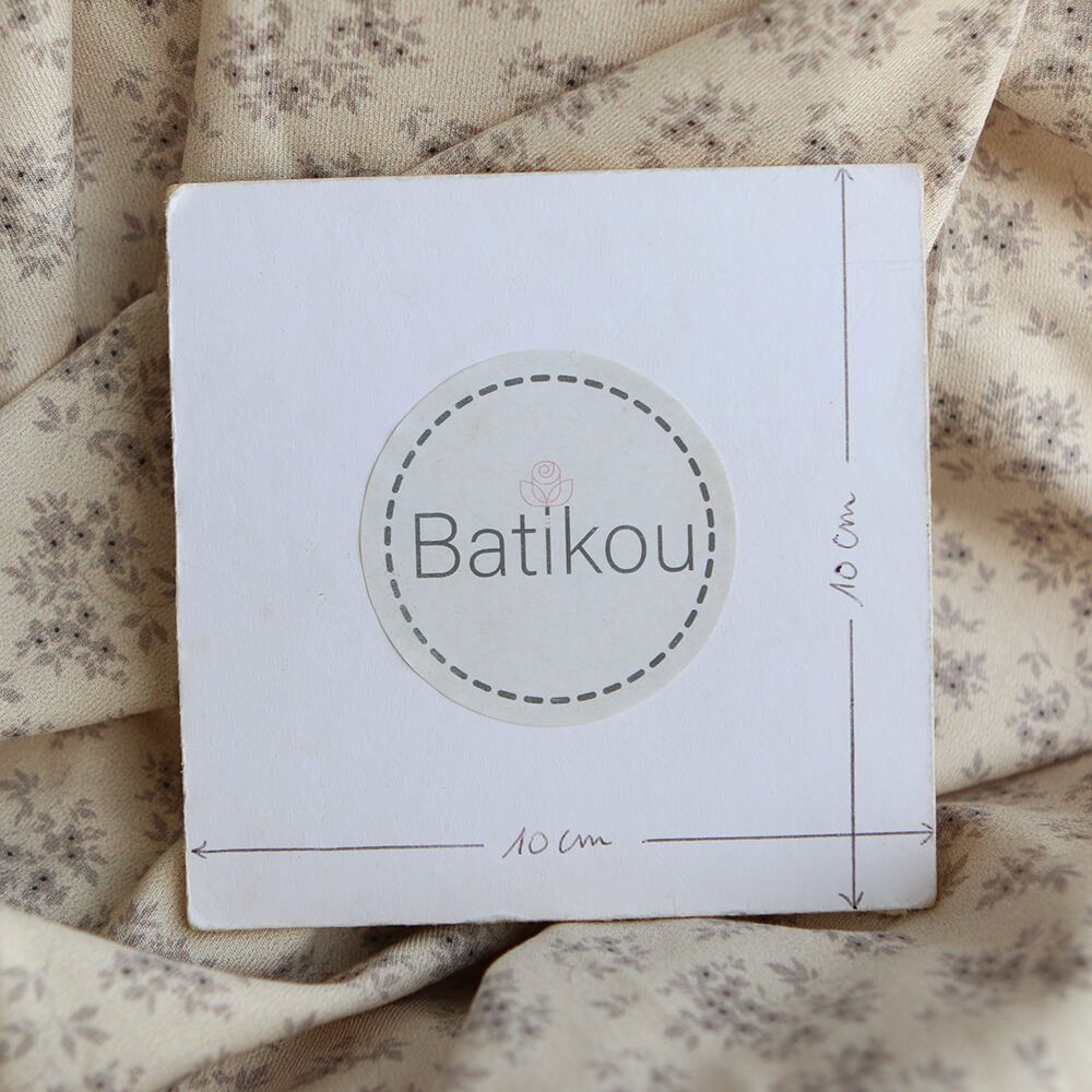 Soumeya - Jersey coton BIO motif exclusif Soumeya taupe