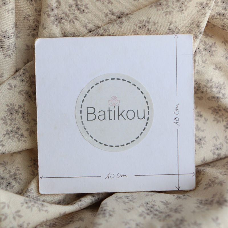 Soumeya - Jersey coton BIO motif exclusif Soumeya taupe