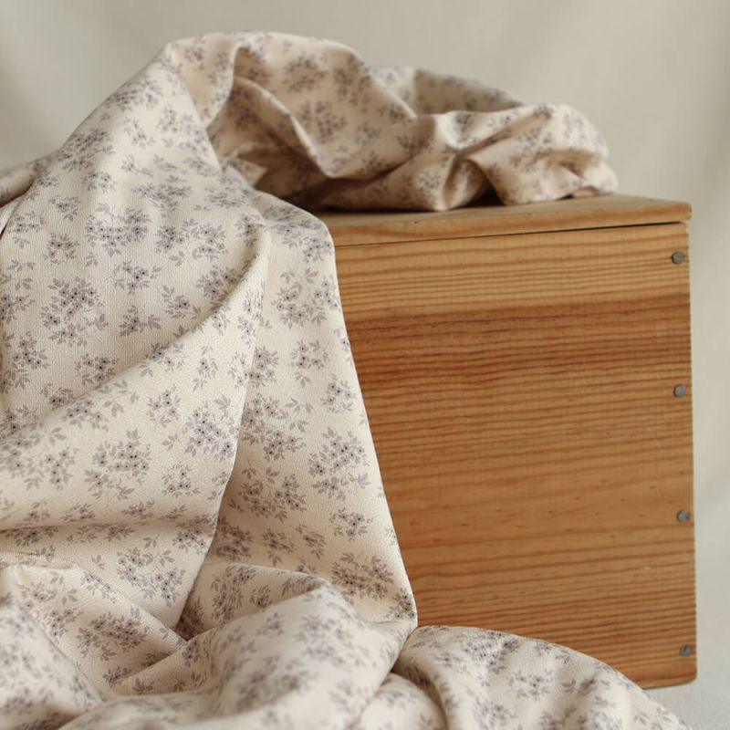 Soumeya - Jersey coton BIO motif exclusif Soumeya taupe