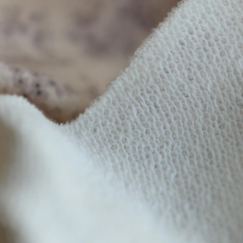 Soumeya - Sweat mélange de coton bouclettes motif exclusif Soumeya taupe