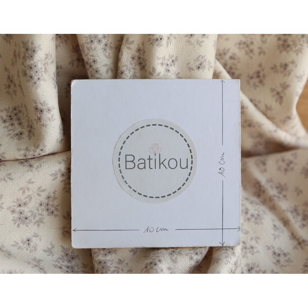 Soumeya - Sweat mélange de coton bouclettes motif exclusif Soumeya taupe