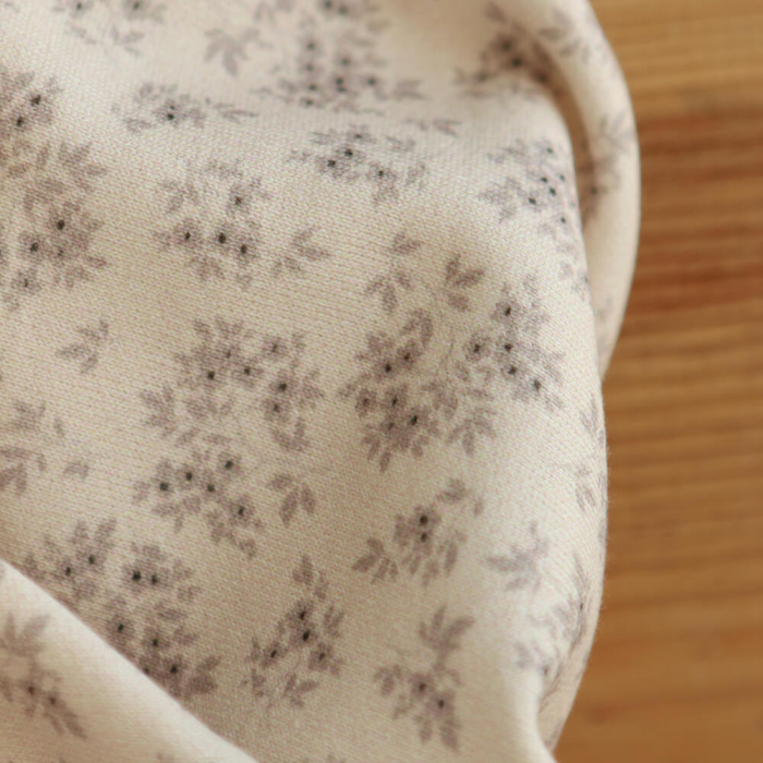 Soumeya - Sweat mélange de coton bouclettes motif exclusif Soumeya taupe