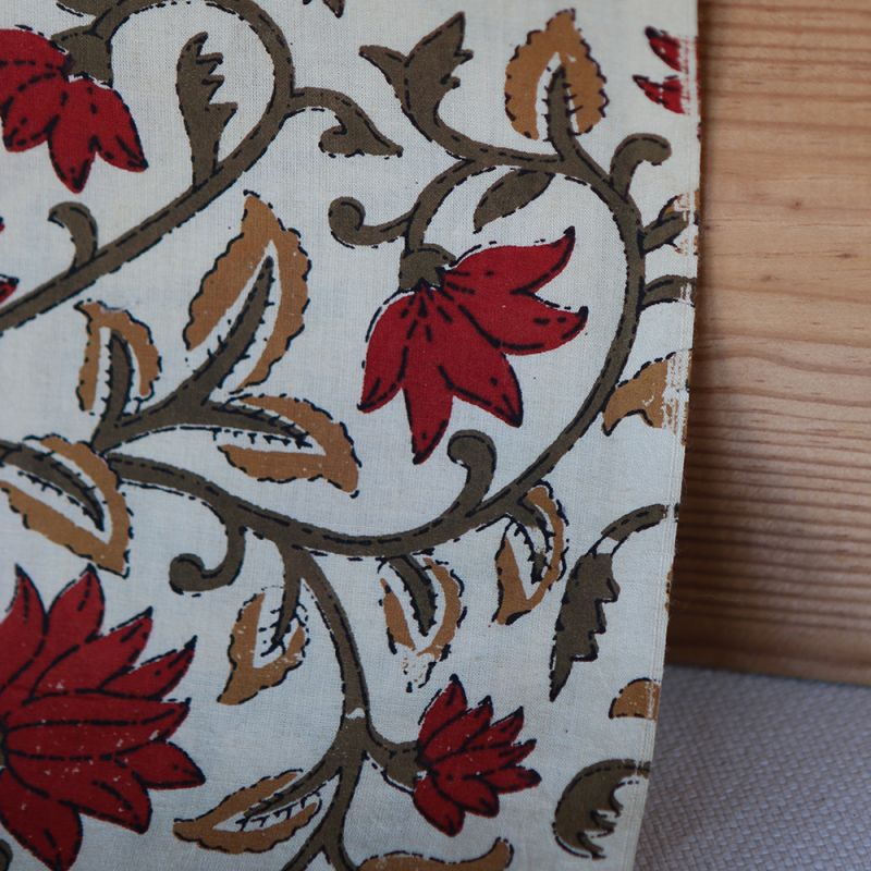 Shaivan - Tissu indien en coton imprimé main Hand Block