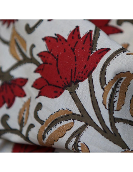 Shaivan - Tissu indien en coton imprimé main Hand Block