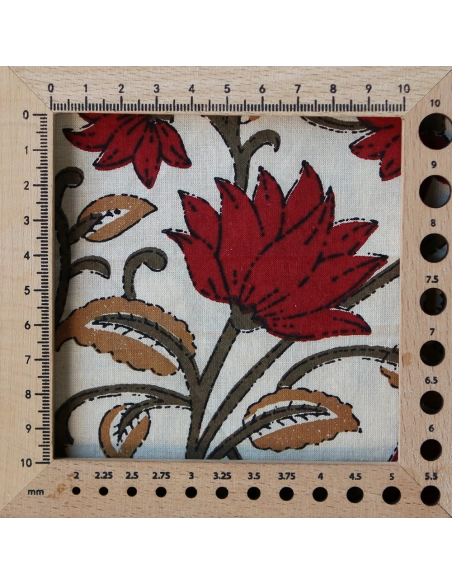 Shaivan - Tissu indien en coton imprimé main Hand Block