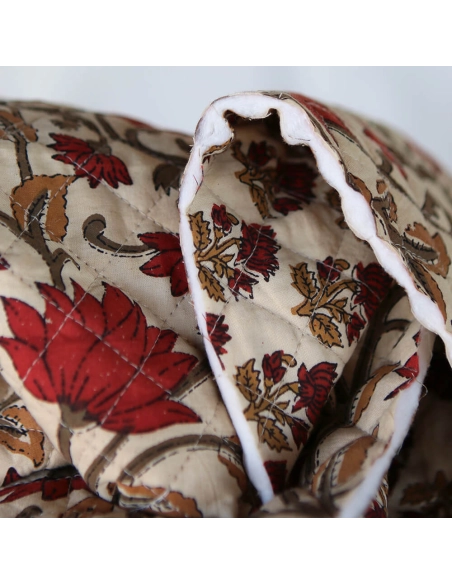 Shaivan - Tissu indien matelassé double face coton hand block largeur 100cm