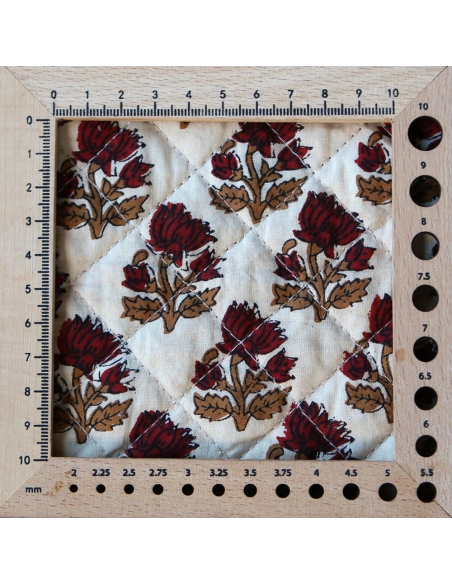 Shaivan - Tissu indien matelassé double face coton hand block largeur 100cm