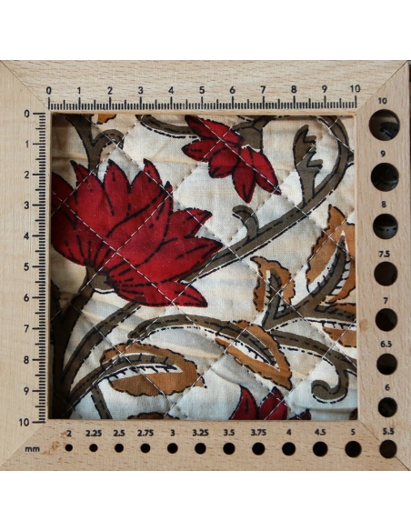 Shaivan - Tissu indien matelassé double face coton hand block largeur 100cm