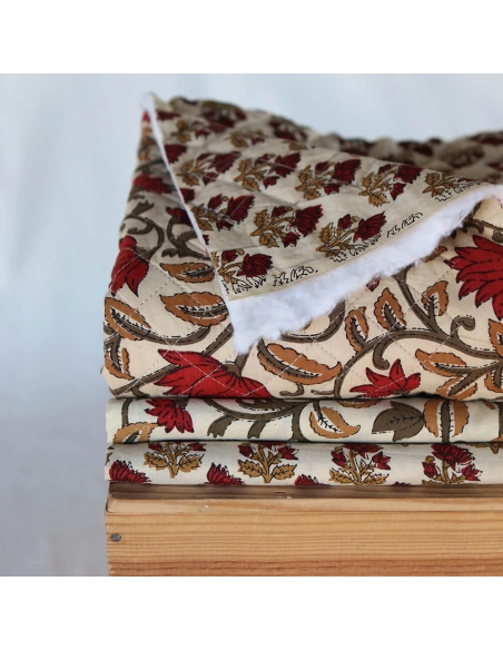 Shaivan B - Tissu indien en coton imprimé main Hand Block