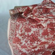 Anjali - Tissu indien coton hand block traditionnel touches de doré